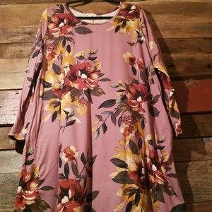 Long sleeve shift dress